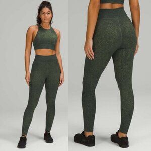 NWT LULULEMON Ebb to Train Super-High-Rise Tight 25" Size 0 Pattern Mix Green